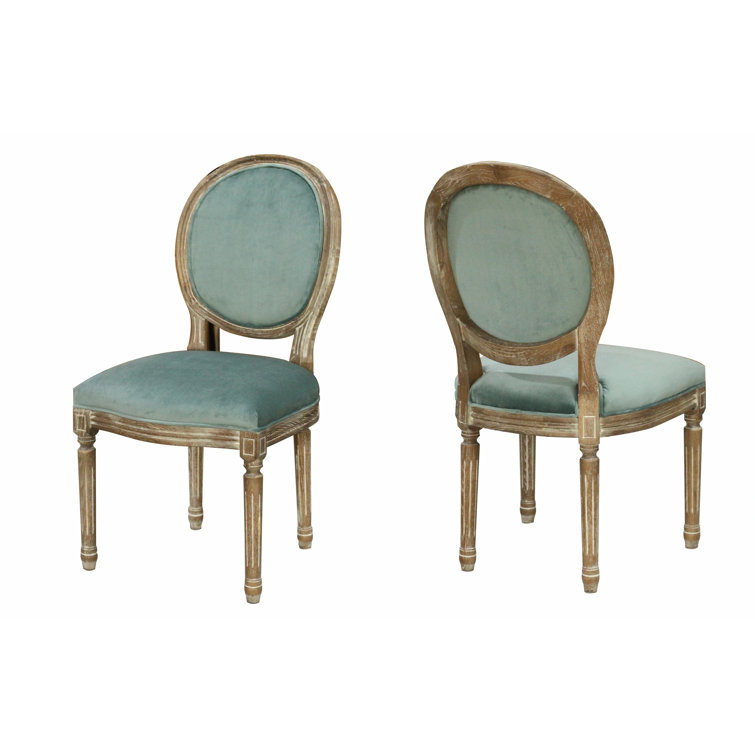 Ophelia & Co. Tidworth Velvet King Louis Back Side Chair in Sage Green